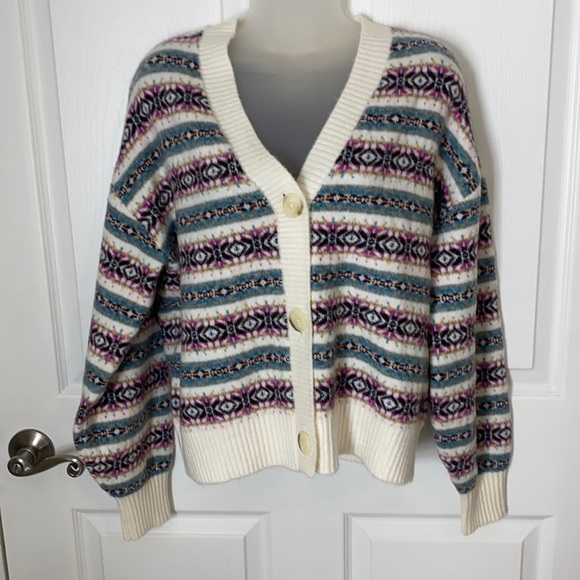 LOFT Multicolor Patterned Cardigan - Picture 2 of 6